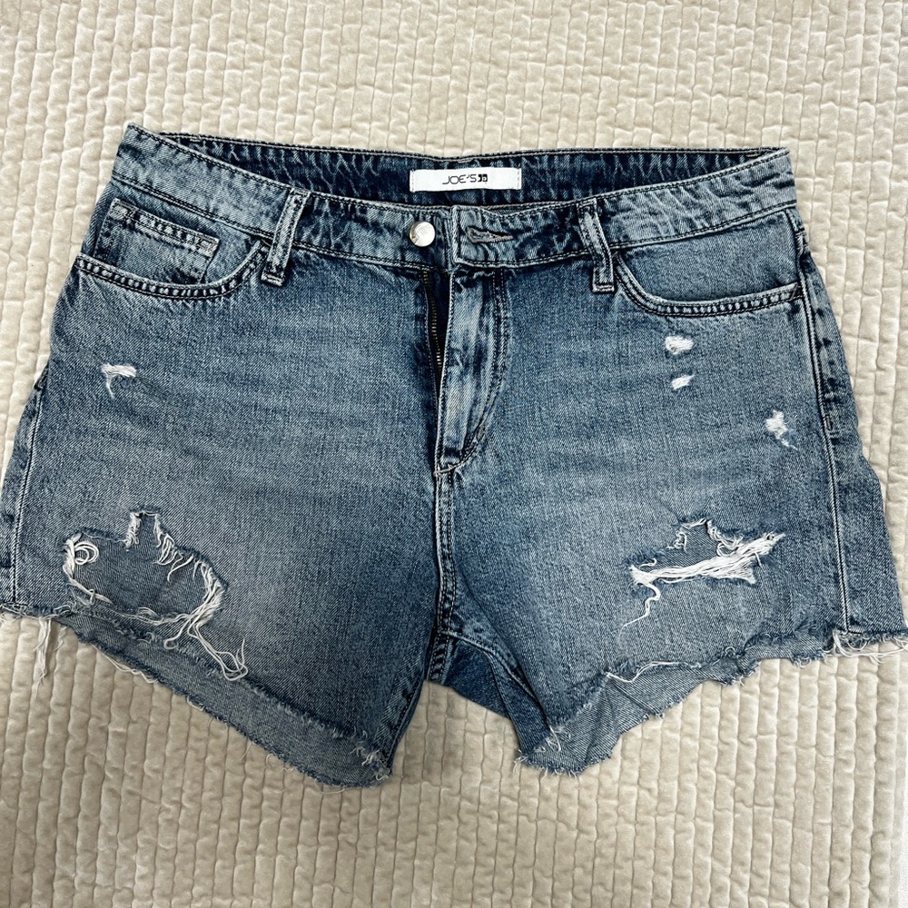 Joe's Jeans Distressed Washed Blue Denim Cutoff Shorts